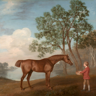 Painting of horse and young groomsman